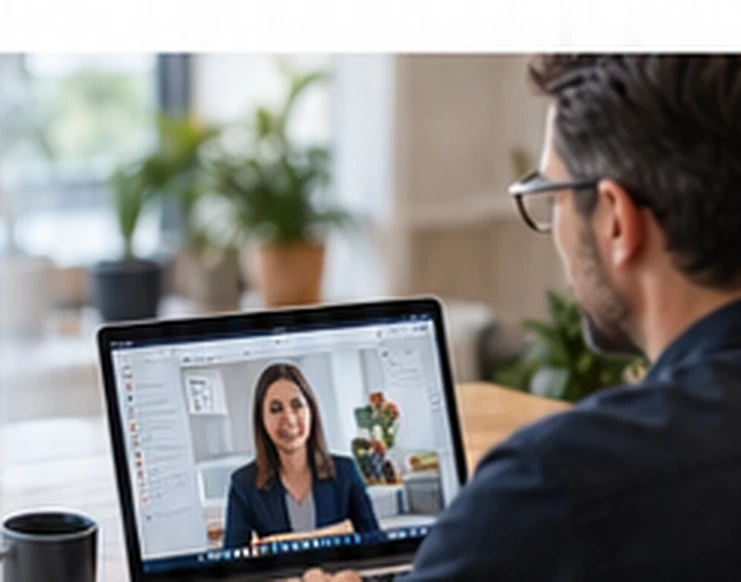 Professional collaborating remotely